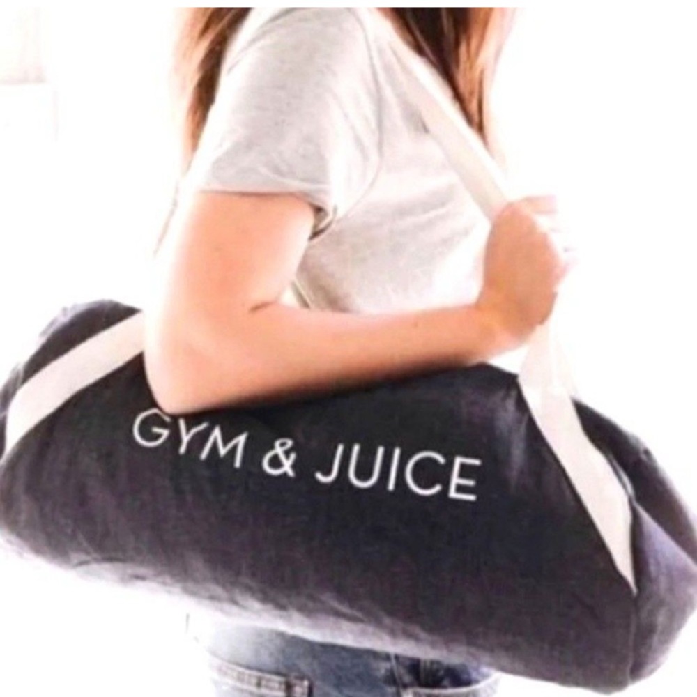 Gym & Juice Duffle Tote Gym Bag Chambray Denim, NWOT